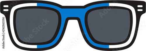 Summer Sunglasses Icon Flat Vector for Travel and Vacation Fashion.