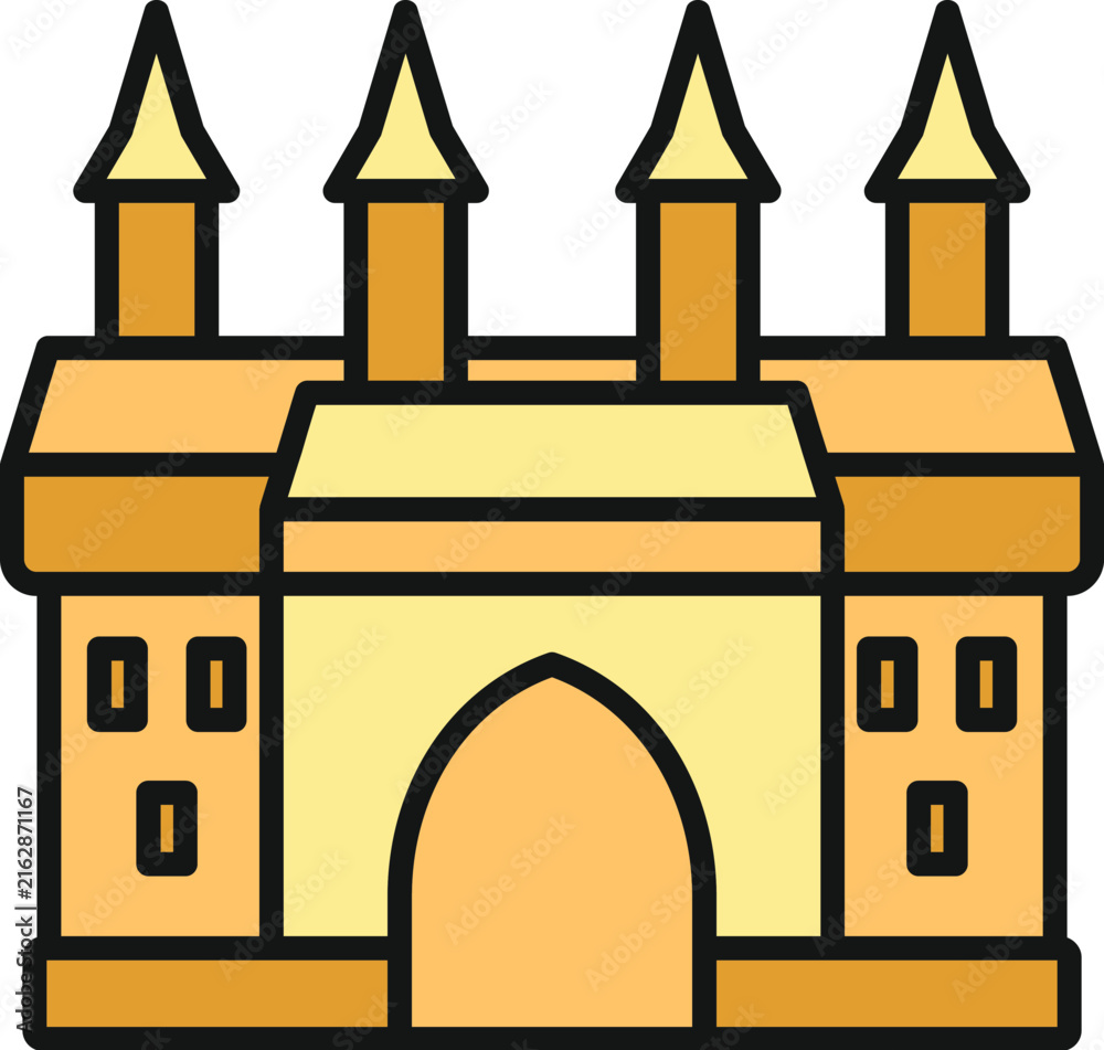 Fototapeta premium Castle icon representing a historical landmark or fairy tale palace