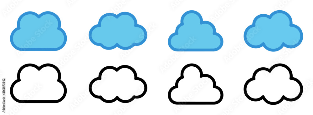 Obraz premium cloud computing and weather icon set