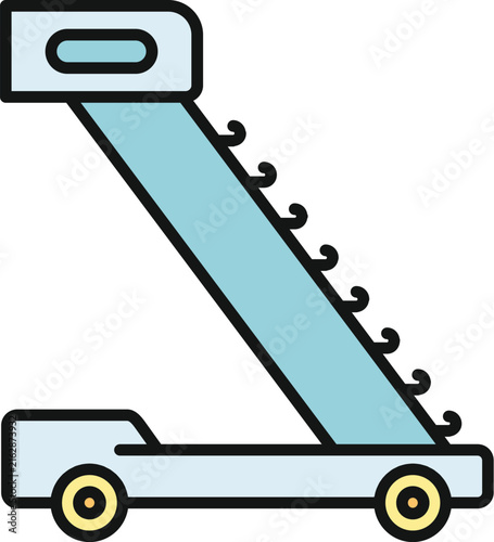 Canvas Print Airport mobile passenger stairs providing access to an aircraft in an airport se