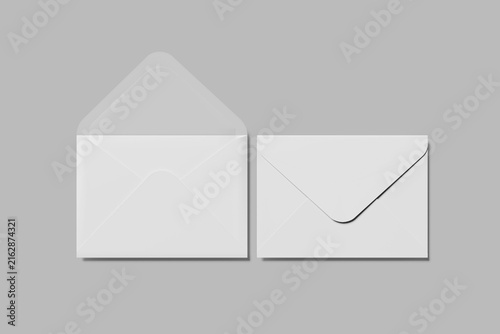 blank envelope mockup 3d illustration