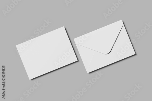 blank envelope mockup 3d illustration