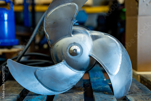 фотографія Stainless steel propeller impeller on a pallet