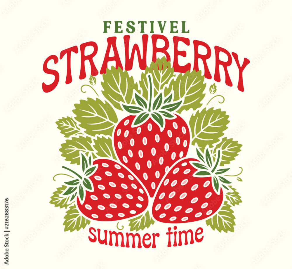 Fototapeta premium Strawberry hand drawn vector graphics, Strawberry graphic, vintage hand drawn fruits print design, fruit print artwork, summer t-shirt design, women's t-shirt , tops, sweatshirt fruit print design.