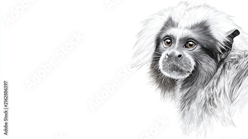 Realistic Portrait of a Monkey with Detailed Fur and Expressive Eyes