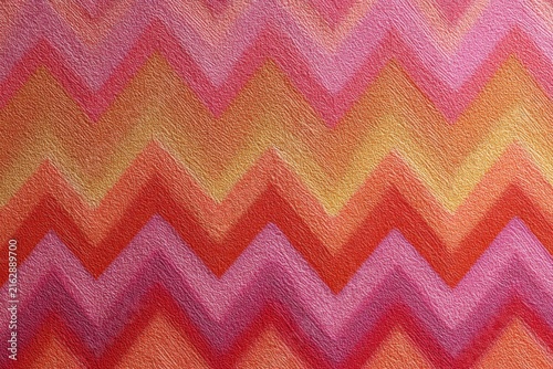 Abstract pattern with vibrant zigzag lines in pink, orange, and red tones on a textured background for modern artistic design