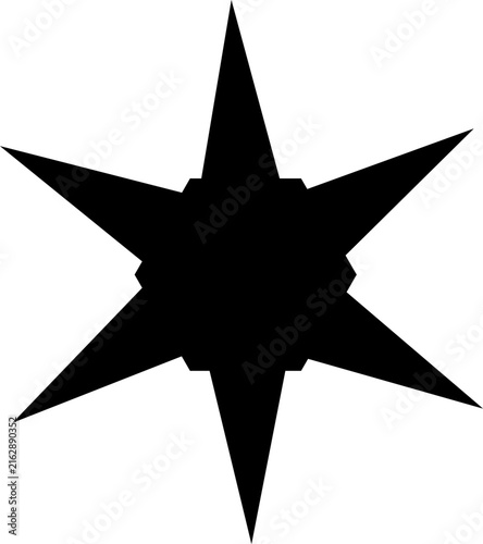 Black Jagged Star Burst Badge Shape with Sharp Irregular Points