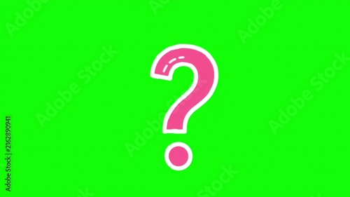 Hand Drawn Question Mark Animation on Green Screen – 2D Animated Symbol Overlay