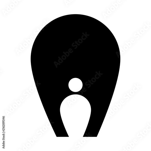 Negative space A and human logo