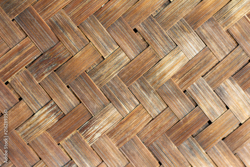 Close up of brown color wooden weave texture background