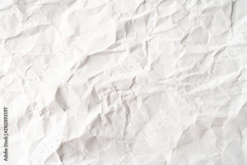Canvastavla Grunge wrinkled white color paper textured background with copy space