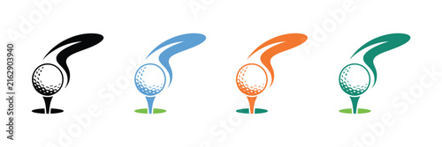 Meteor Golf Graphic, dynamic sports impact, golf ball, meteor effect, isolated on white background, clean vector illustration, athletic design.
