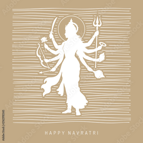 Happy Navaratri Creative Vector Motif