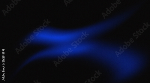 Abstract Blue Neon Wave on Black Background with Grainy Noise