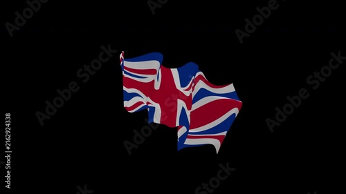Detailed Animated United Kingdom Loop Alpha Channel