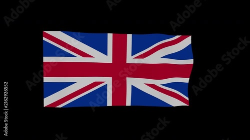 Patriotic Billowing United Kingdom Loop Alpha Channel