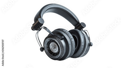 Professional studio headphones isolated on Transparent background for audio production