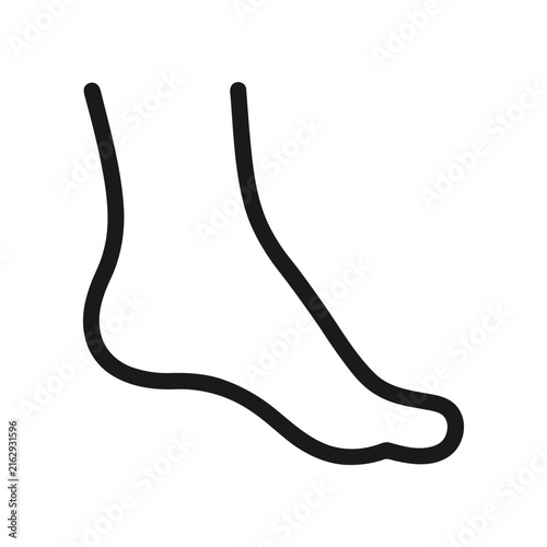 Human foot outline icon vector graphic for medical health design