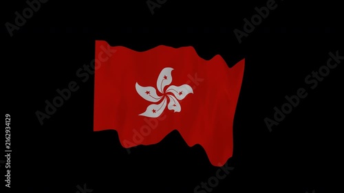 Ceremonial Waving Hong Kong Loop Alpha Channel