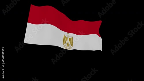 Recognizable Drifting Egypt National Flag Loop Alpha Channel