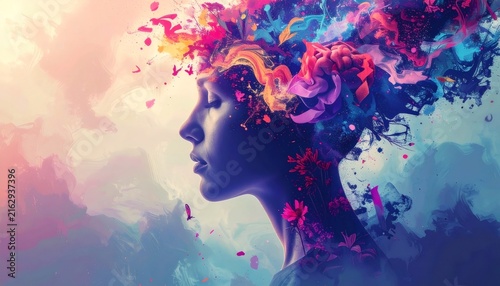 Woman showing mental health, emotional complexity and inner thoughts