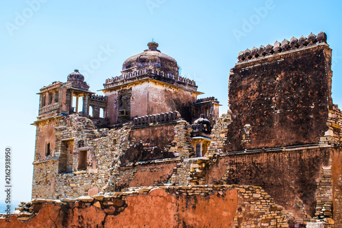 Canvas Print Broken Rana Kumbha palace at chittorgarh fort