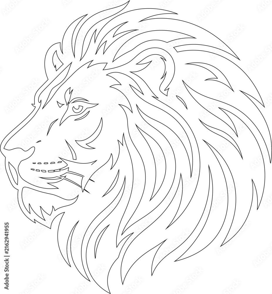 Obraz premium Stylized Lion Illustration for Wildlife and Nature Design