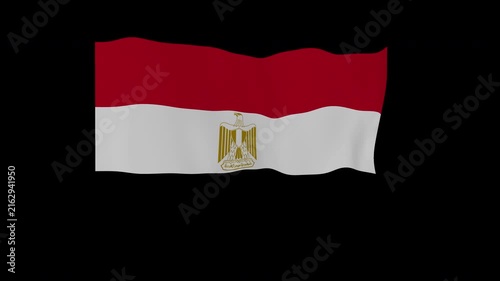 Refined Undulating Egypt National Flag Loop Alpha Channel