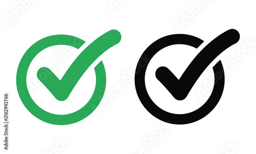 Green and black check mark icons