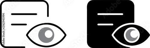 Fotografía Document and eye view icon set representing file preview with document, business