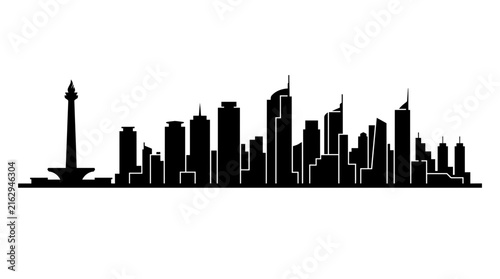 Cityscape Silhouette Isolated on Transparent Background