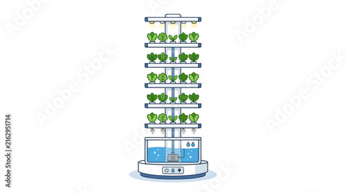 Vertical Hydroponic Garden Tower Isolated Transparent Background
