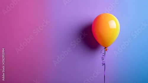 Colorful Party Balloons and Confetti Against a Blue Sky for Birthday Celebration, Holiday Decoration and Joyful Festive Background