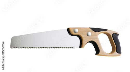 Bild auf Leinwand Hand saw with wooden handle and metal blade