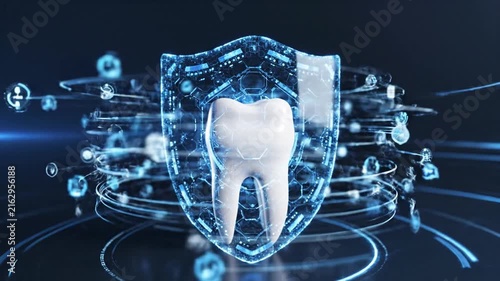 Digital Tooth Protection Shield Dental Health Technology Concept