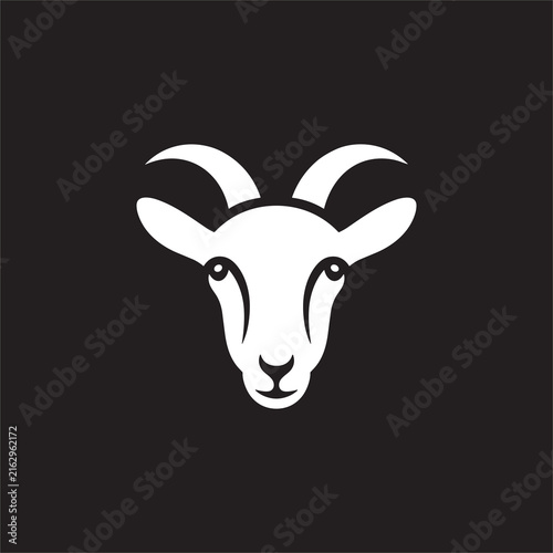 Minimalist goat head vector logo icon