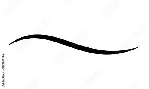 Canvastavla Elegant black ink stroke underline wavy curve flourish design accent minimalist brush line decoration for typography titles invitations stationery layouts artistic handwriting style element