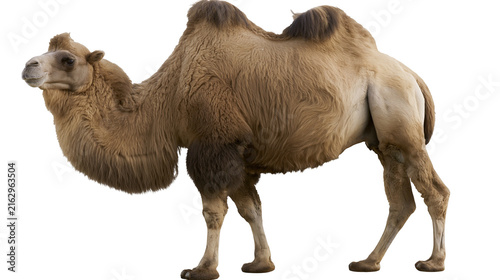 Foto Dromedary camel with one hump tan fur long neck, and legs