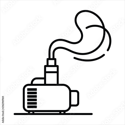 Simple linear icon of a handheld electric home humidifier device