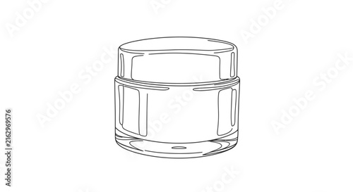 Clear cosmetic jar illustration.