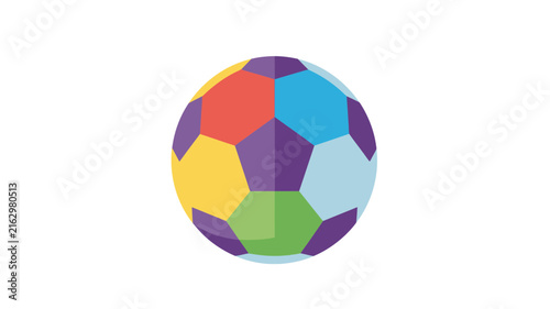 Colorful Geometric Soccer Ball Vector Illustration