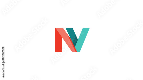 Modern NV Monogram Logo Design