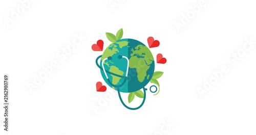 Global Health and Environmental Care Illustration