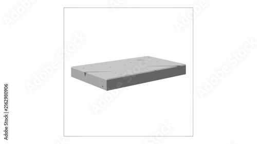 Textured Gray Concrete Slab Vector Illustration