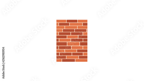 Minimalist Red Brick Wall Section Illustration