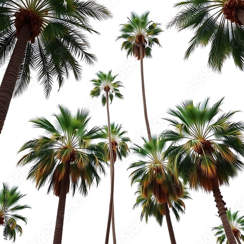 Close-up view of palm tree fronds against a white background with palm frond plant life no people organic shape botanical illustration tropical vegetation botanical vacation