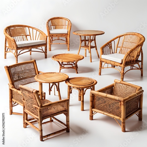 Rattan furniture set for outdoor or indoor use chairs and tables wicker furniture bamboo furniture patio furniture garden furniture lounge set coffee table side table