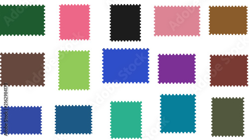 Color Swatches Set, Rectangular Color Blocks in Various Hues. Graphic Design Elements, Color Palette Illustration, Design Resource.