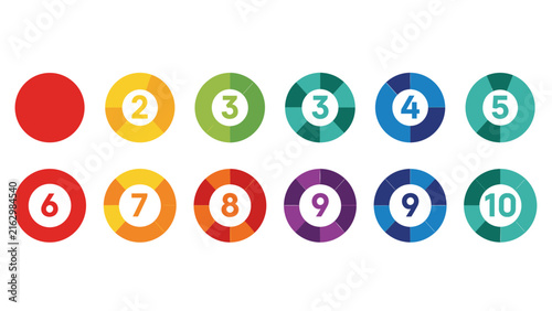 Pool Balls Set with Numbered Circles, Billiard Game Icons, Colorful Vector Design. Sports Equipment, Game Illustration, Vector Graphics.