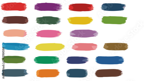 Color Swatches Palette with Various Hues and Shades. Abstract Paint Texture Collection, Graphic Design Element for Branding and Illustration.